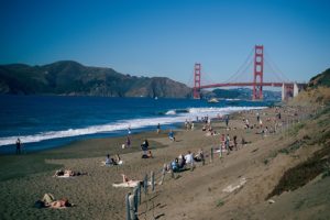 Strandbesucher am Baker Beach