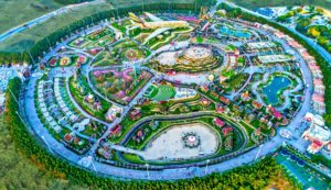 Luftbild des Dubai Miracle Gardens