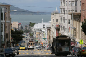 Blick von Nob Hill auf die San Francisco Bay