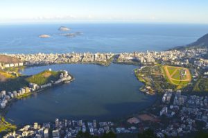 Luftbild der Lagoa Rodrigo de Freitas